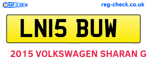 LN15BUW are the vehicle registration plates.