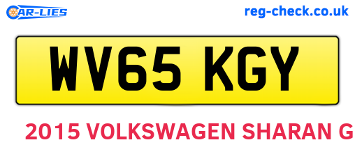WV65KGY are the vehicle registration plates.