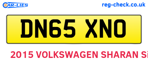 DN65XNO are the vehicle registration plates.