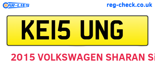 KE15UNG are the vehicle registration plates.