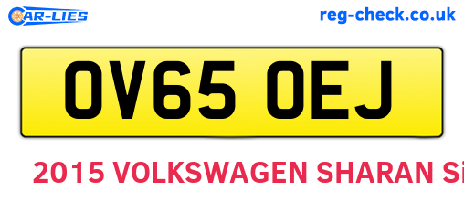 OV65OEJ are the vehicle registration plates.