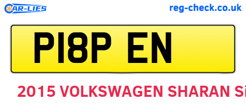 P18PEN are the vehicle registration plates.