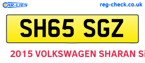 SH65SGZ are the vehicle registration plates.