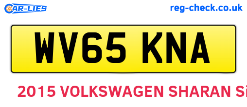 WV65KNA are the vehicle registration plates.