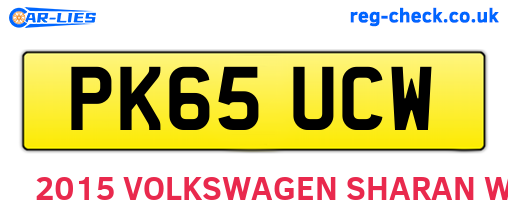 PK65UCW are the vehicle registration plates.