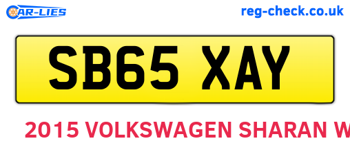 SB65XAY are the vehicle registration plates.