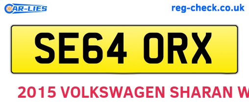 SE64ORX are the vehicle registration plates.