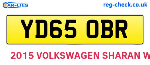 YD65OBR are the vehicle registration plates.