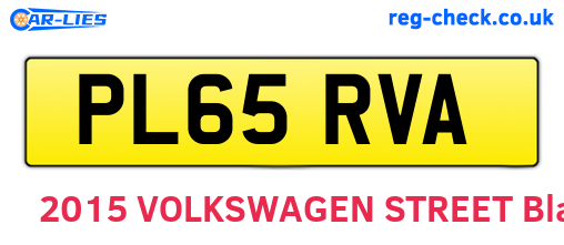 PL65RVA are the vehicle registration plates.