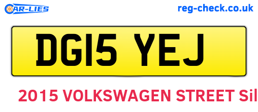 DG15YEJ are the vehicle registration plates.