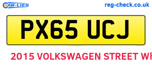 PX65UCJ are the vehicle registration plates.