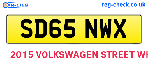SD65NWX are the vehicle registration plates.
