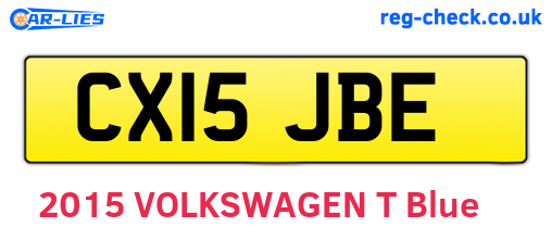 CX15JBE are the vehicle registration plates.