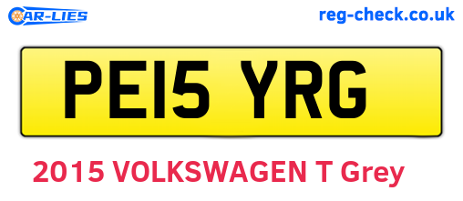PE15YRG are the vehicle registration plates.