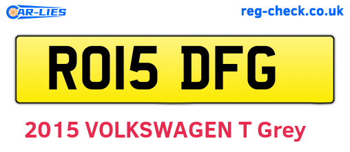 RO15DFG are the vehicle registration plates.