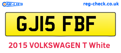 GJ15FBF are the vehicle registration plates.