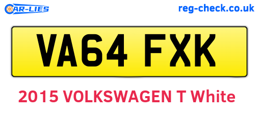 VA64FXK are the vehicle registration plates.