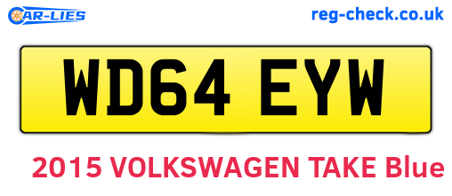 WD64EYW are the vehicle registration plates.