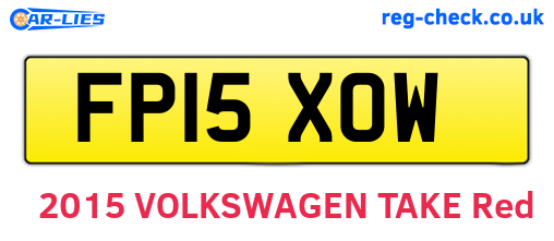 FP15XOW are the vehicle registration plates.