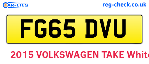 FG65DVU are the vehicle registration plates.