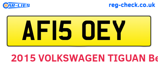 AF15OEY are the vehicle registration plates.