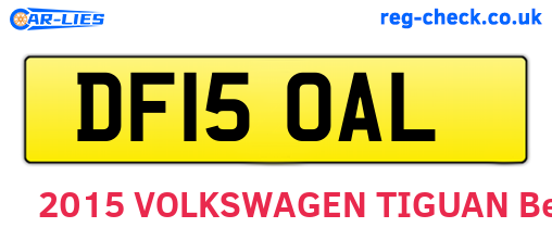 DF15OAL are the vehicle registration plates.