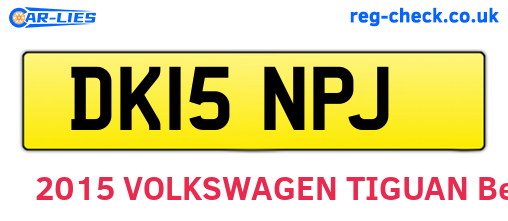 DK15NPJ are the vehicle registration plates.