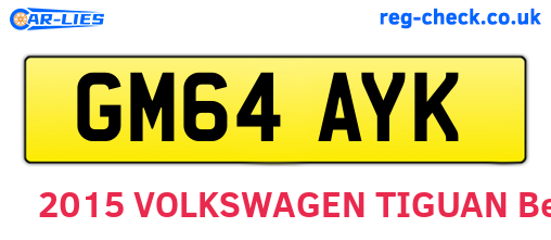 GM64AYK are the vehicle registration plates.