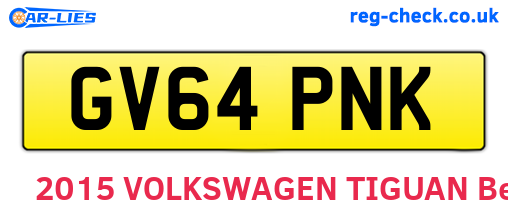 GV64PNK are the vehicle registration plates.