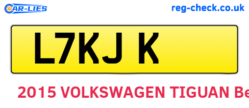 L7KJK are the vehicle registration plates.