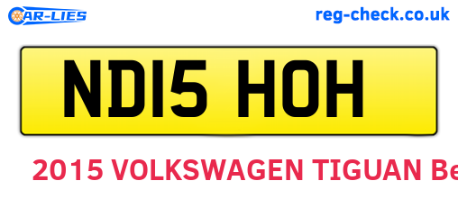 ND15HOH are the vehicle registration plates.