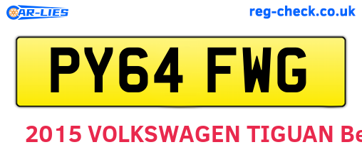 PY64FWG are the vehicle registration plates.
