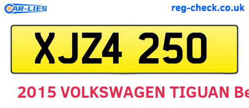 XJZ4250 are the vehicle registration plates.