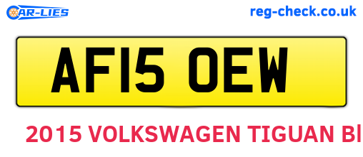 AF15OEW are the vehicle registration plates.