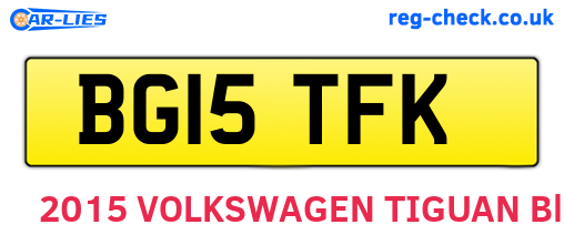 BG15TFK are the vehicle registration plates.