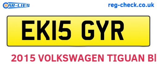 EK15GYR are the vehicle registration plates.