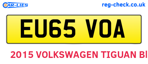 EU65VOA are the vehicle registration plates.