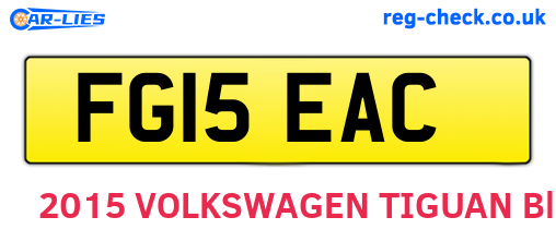 FG15EAC are the vehicle registration plates.