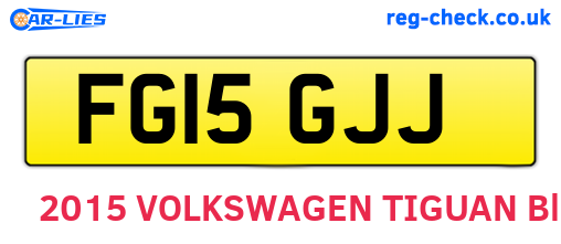 FG15GJJ are the vehicle registration plates.