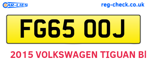 FG65OOJ are the vehicle registration plates.