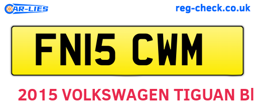 FN15CWM are the vehicle registration plates.