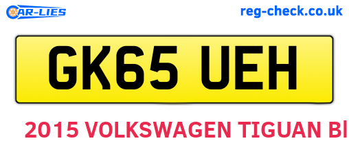 GK65UEH are the vehicle registration plates.