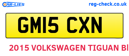 GM15CXN are the vehicle registration plates.