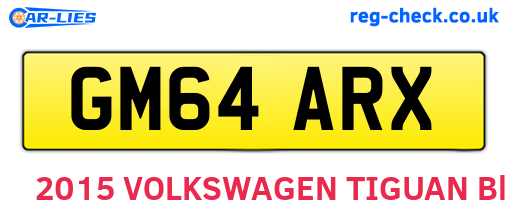 GM64ARX are the vehicle registration plates.