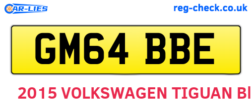 GM64BBE are the vehicle registration plates.