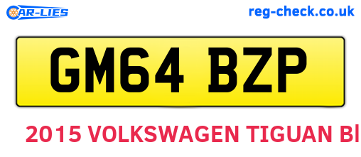 GM64BZP are the vehicle registration plates.