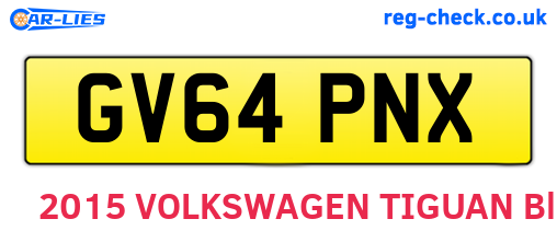 GV64PNX are the vehicle registration plates.