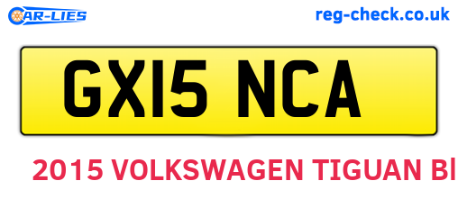 GX15NCA are the vehicle registration plates.