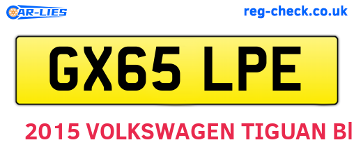 GX65LPE are the vehicle registration plates.