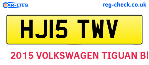 HJ15TWV are the vehicle registration plates.